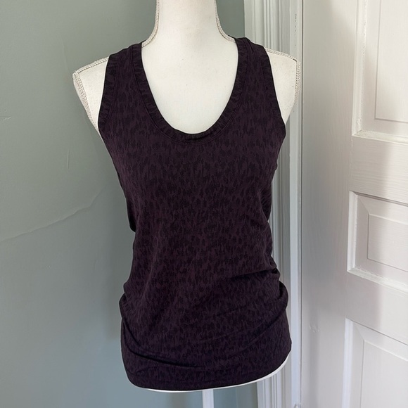 Athleta Momentum Allure Leopard Printed Tank Top Purple Active Women’s Small - Picture 1 of 4